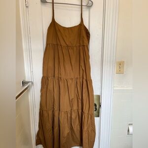 Orange spaghetti strap maxi dress